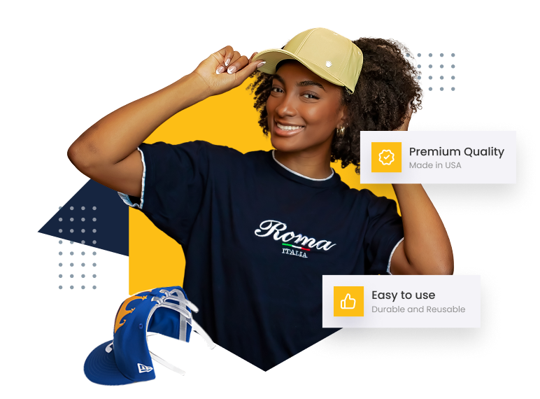 Young lady wearing ball cap remix insert and smiling